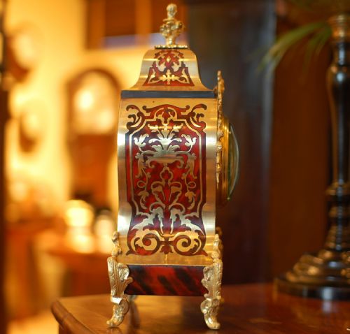 FRENCH BOULLE MANTEL CLOCK - ADDITIONAL PHOTO 5