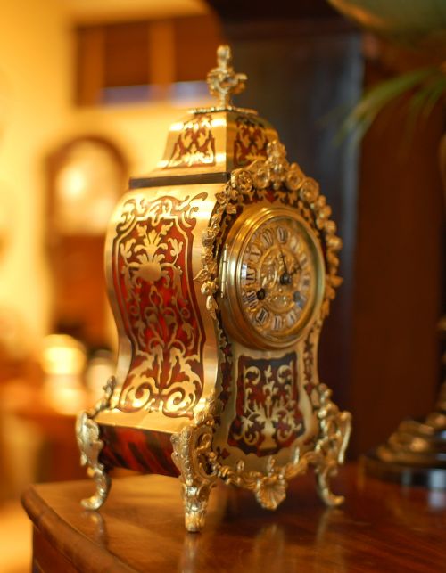 FRENCH BOULLE MANTEL CLOCK - ADDITIONAL PHOTO 6