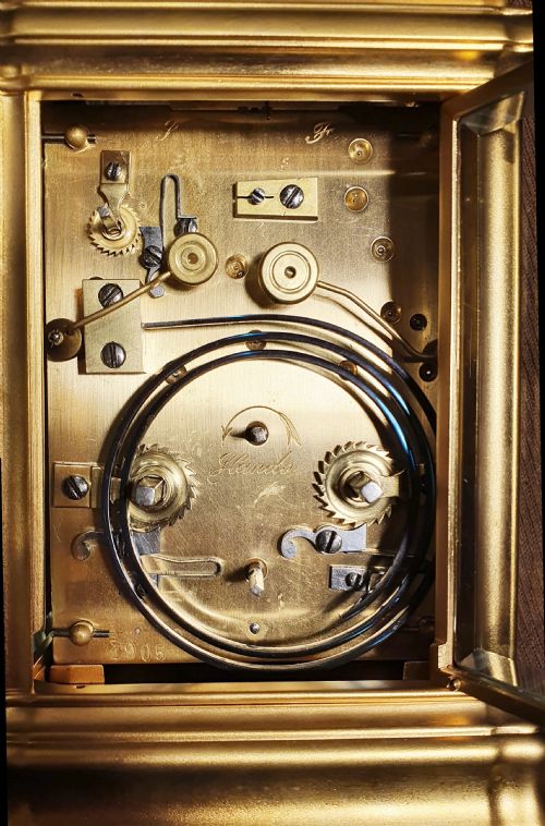 FRENCH GILT CARRIAGE CLOCK - ADDITIONAL PHOTO 1