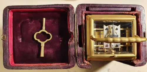 FRENCH GILT CARRIAGE CLOCK - ADDITIONAL PHOTO 4
