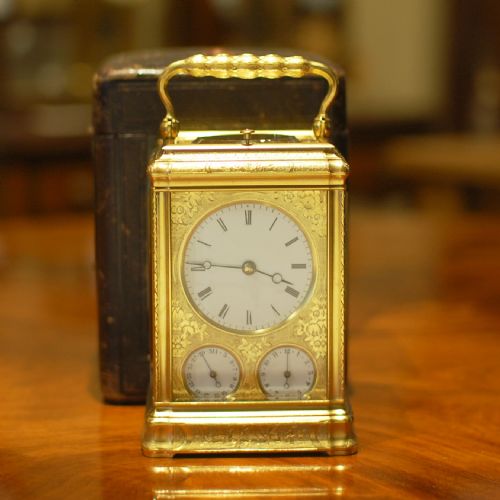 FINE CARRIAGE CLOCK WITH CALENDAR - ADDITIONAL PHOTO 3