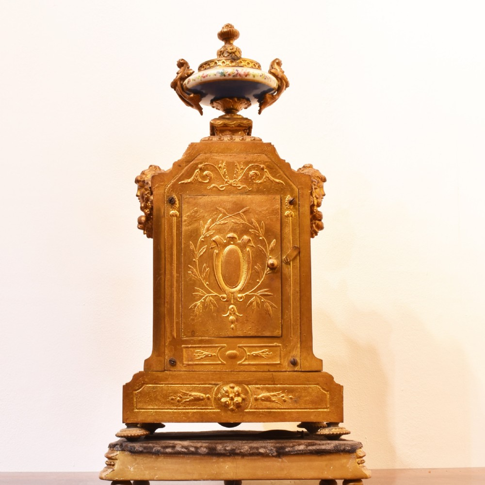 Decorative French clock with Sevres panels and Garnitures  View IV