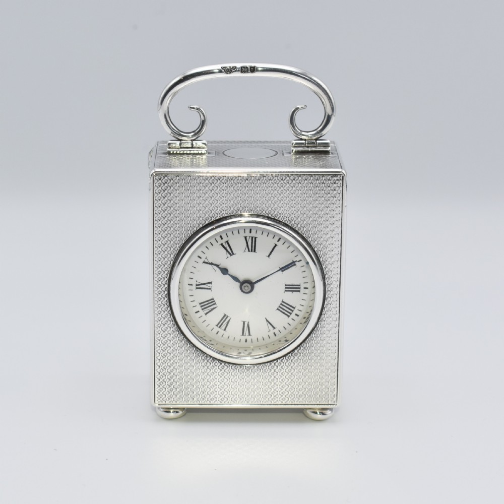 Silver miniature timepiece/clock