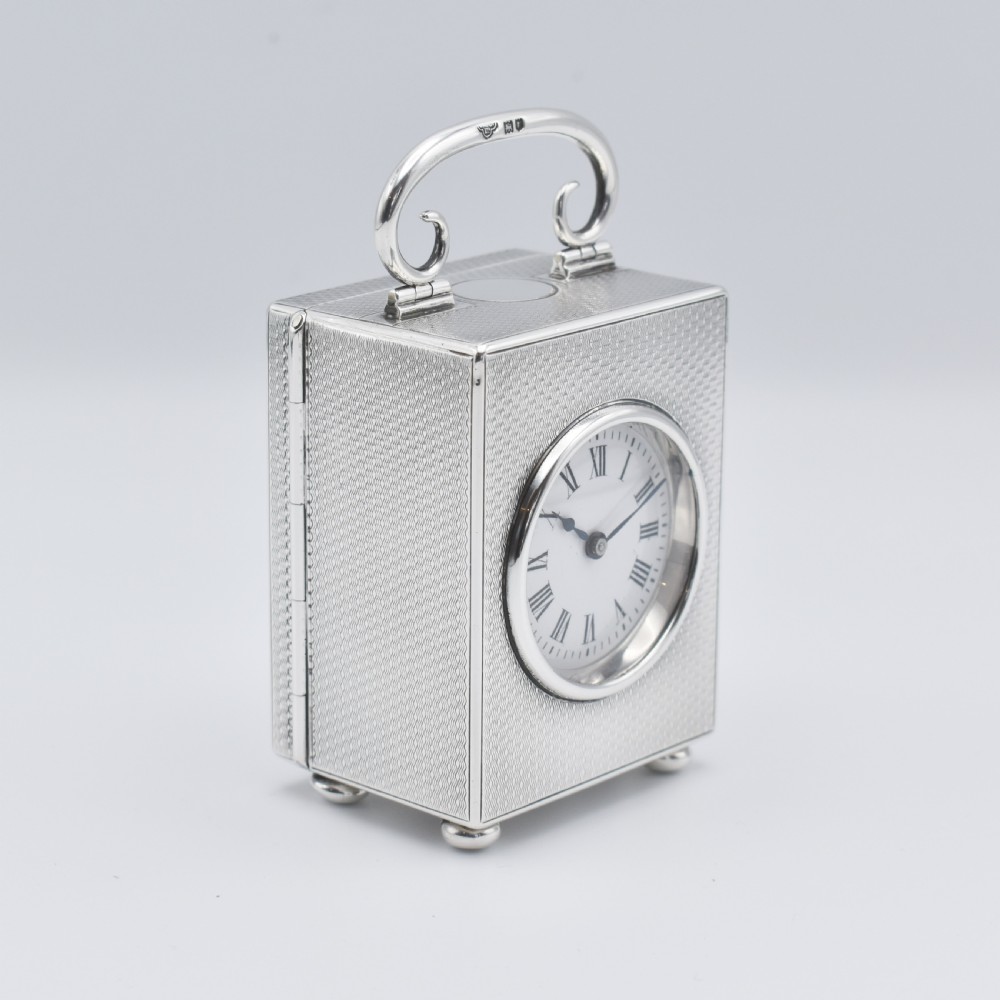 Silver miniature timepiece/clock View III