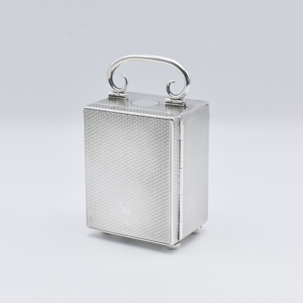 Silver miniature timepiece/clock View IV