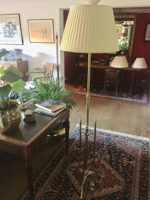 Traditional Edwardian Telescopic Standard Lamp Brass