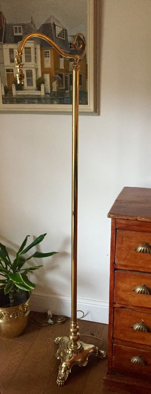 Handsome Edwardian Articulated Standard Lamp Brass