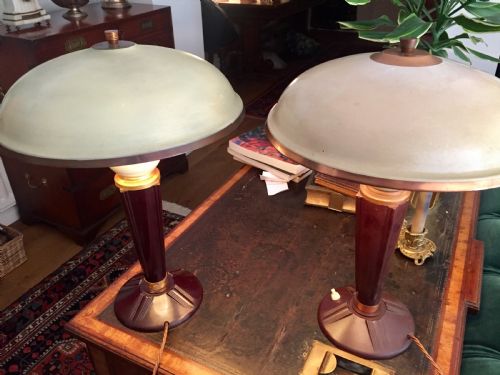 ICONIC NEAR PAIR ART DECO JUMO DESK LAMPS BAKELITE - ADDITIONAL PHOTO 1