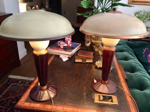 ICONIC NEAR PAIR ART DECO JUMO DESK LAMPS BAKELITE - ADDITIONAL PHOTO 7
