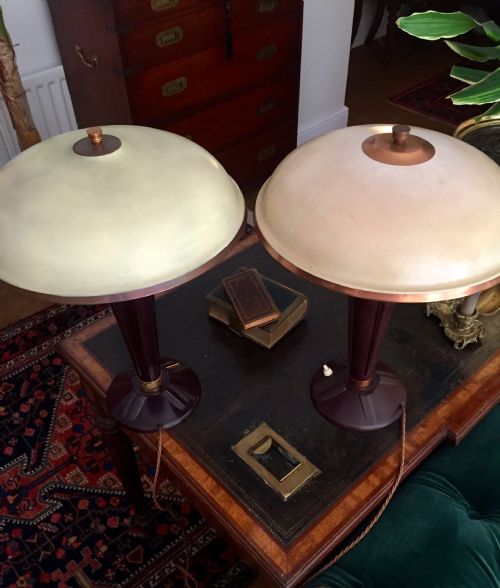 ICONIC NEAR PAIR ART DECO JUMO DESK LAMPS BAKELITE - ADDITIONAL PHOTO 6