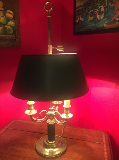 Handsome Three Branch Bouillotte Desk Lamp