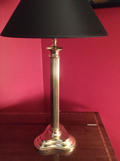 Tall Handsome Edwardian Table Lamp Brass
