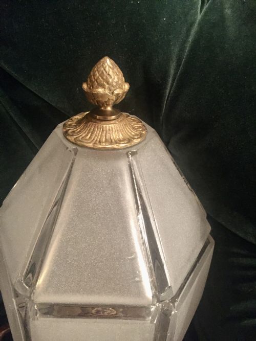 ORIGINAL EDWARDIAN LANTERN FROSTED GLASS AND BRONZE - ADDITIONAL PHOTO 1