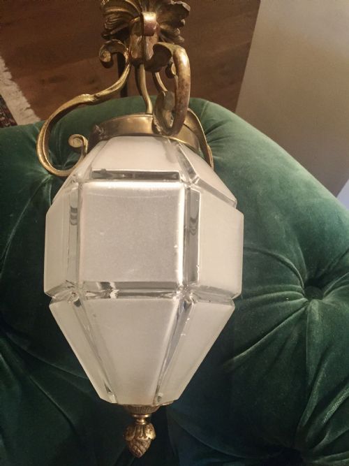ORIGINAL EDWARDIAN LANTERN FROSTED GLASS AND BRONZE - ADDITIONAL PHOTO 3