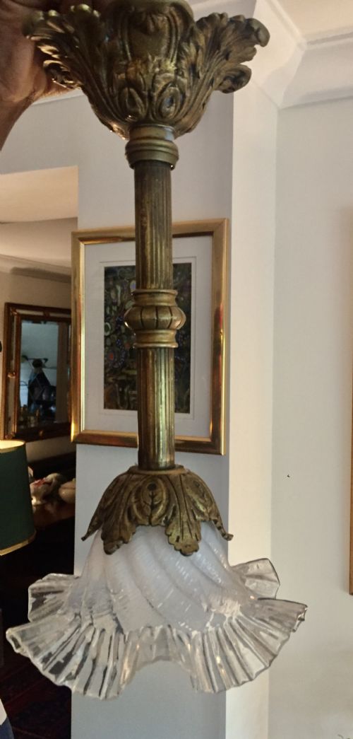 1890 French Pendant Light Bronze