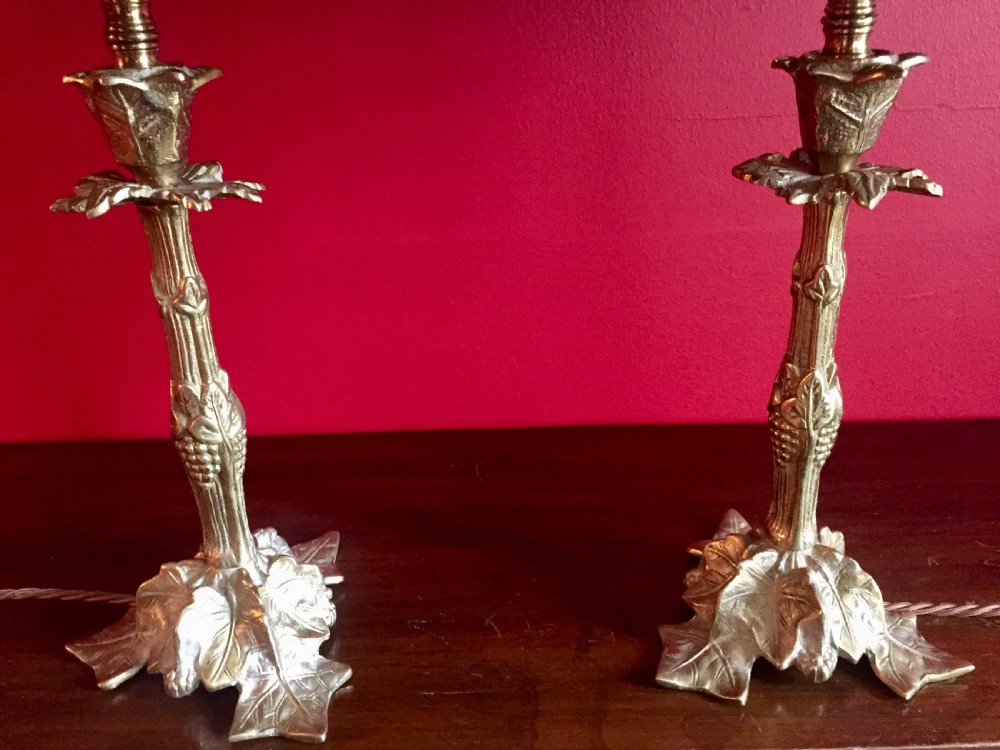 Pair 19th Century Lamps Bronze French View VII