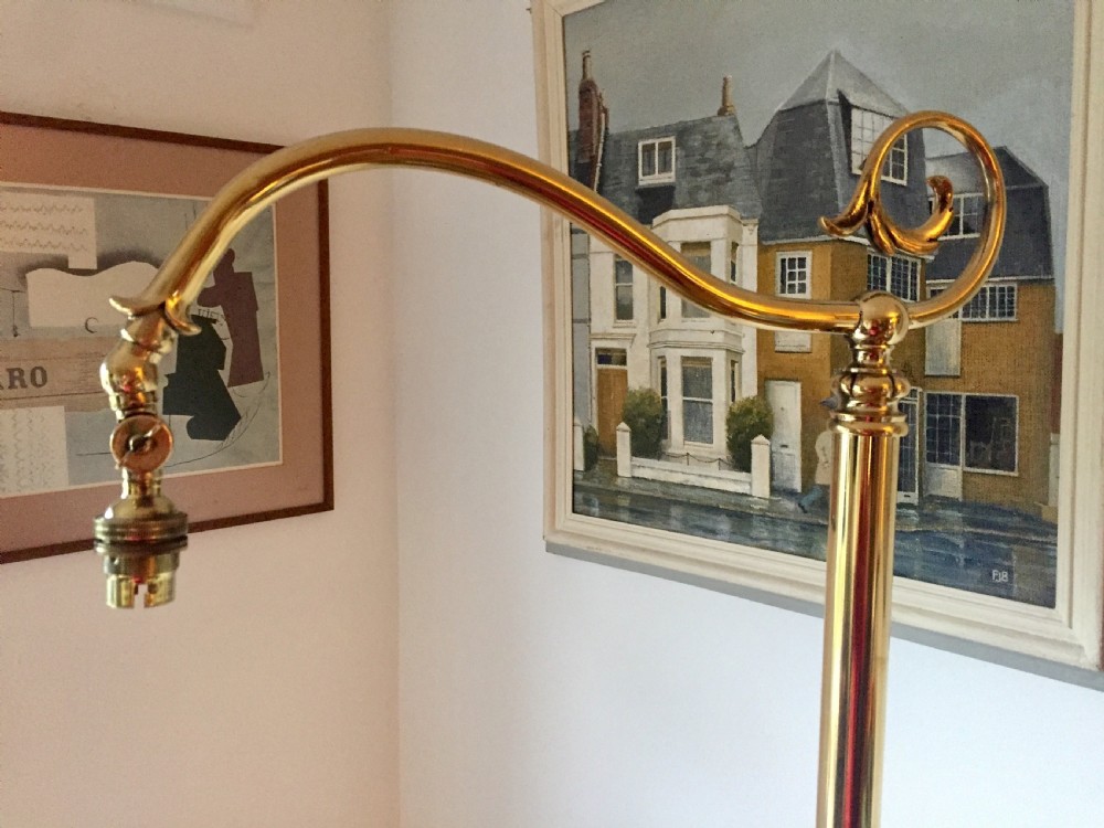 Handsome Edwardian Articulated Standard Lamp Brass View IV
