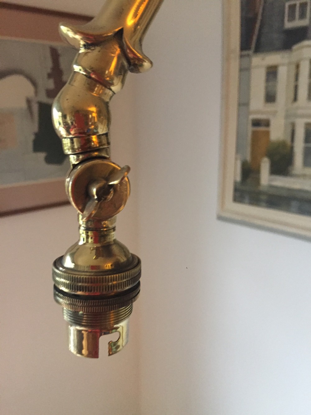 Handsome Edwardian Articulated Standard Lamp Brass View V