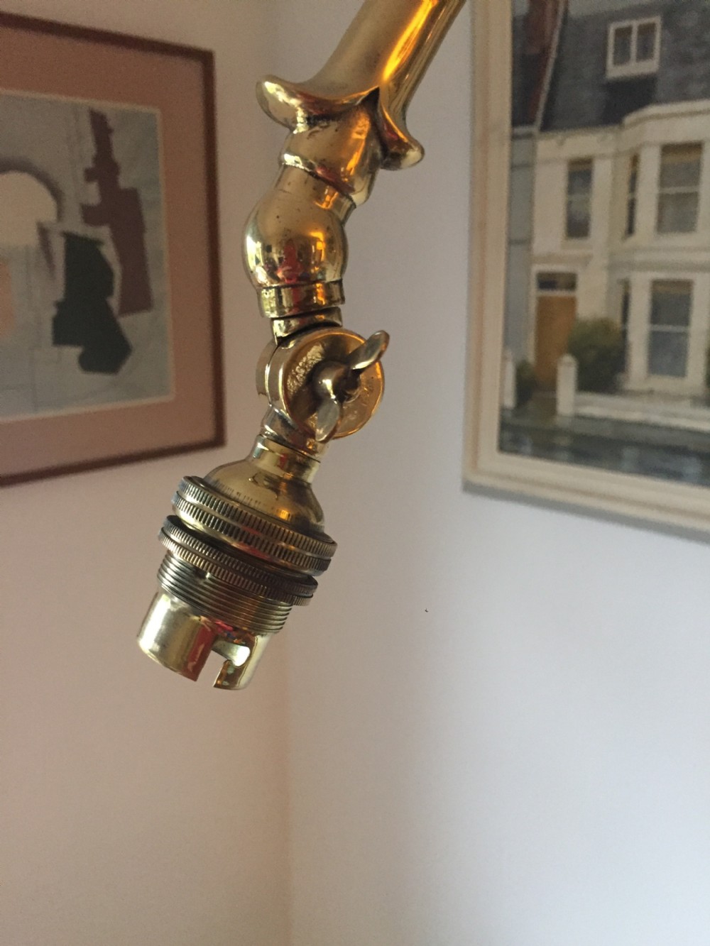 Handsome Edwardian Articulated Standard Lamp Brass View VI
