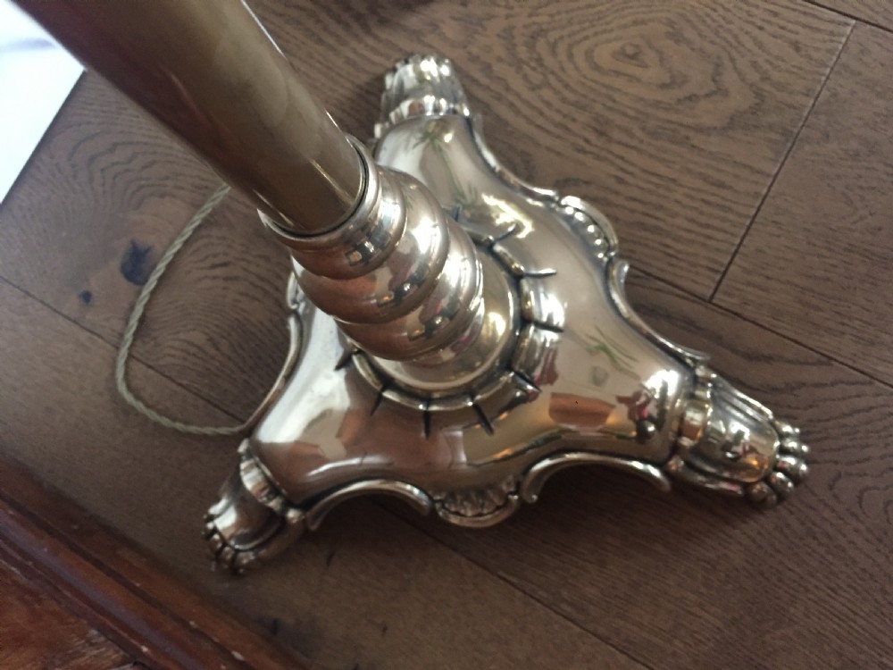 Handsome Edwardian Articulated Standard Lamp Brass View IX