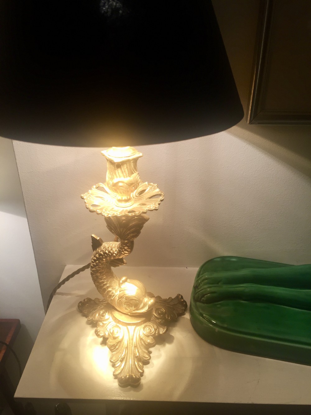 Napoleon III Dolphin Table Lamp Bronze