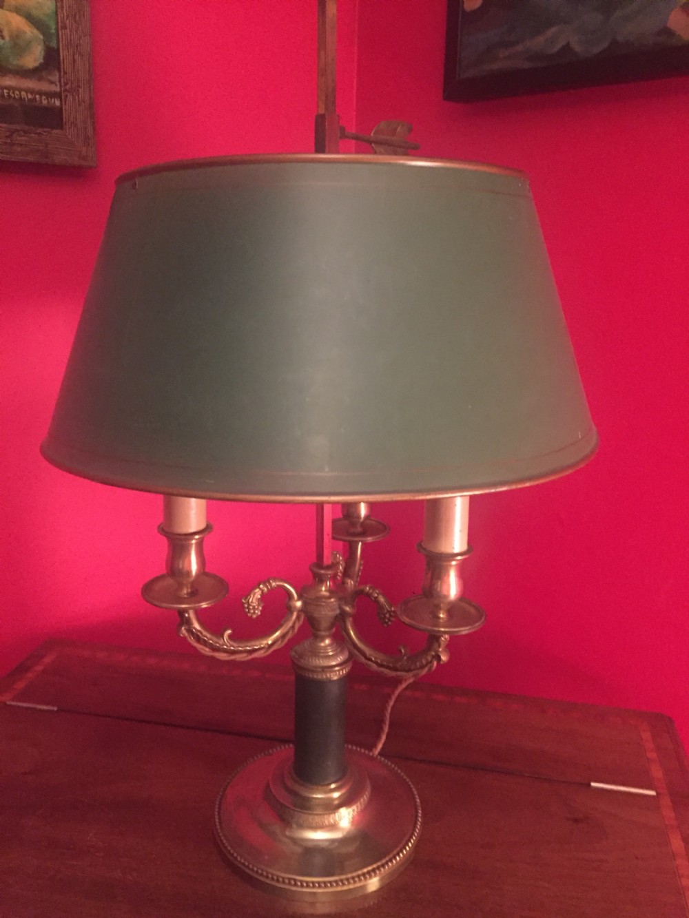 Handsome Three Branch Bouillotte Desk Lamp View V
