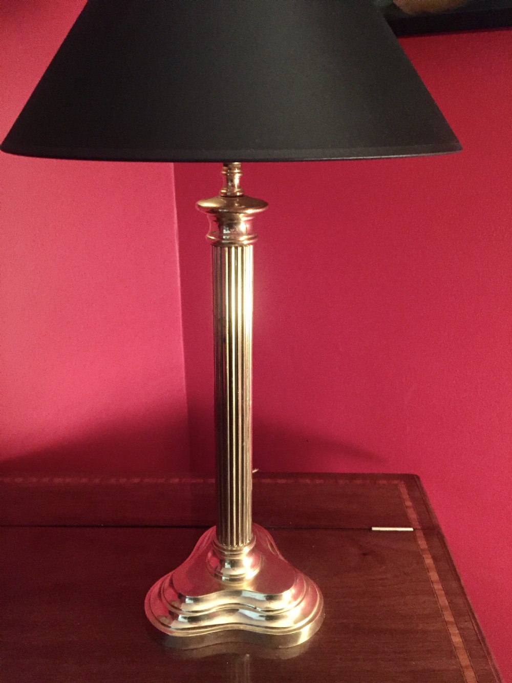 Tall Handsome Edwardian Table Lamp Brass