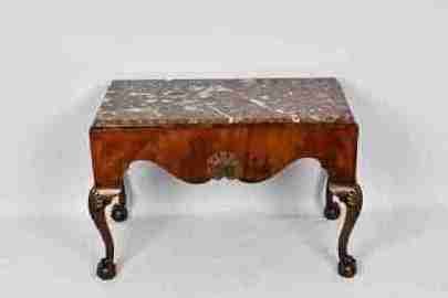 Low walnut console table 
