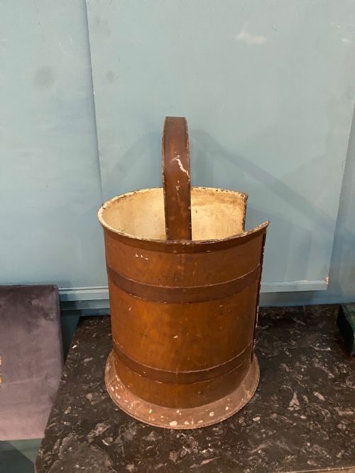 A TOLEWARE CAMPAIGN PLATE BUCKET