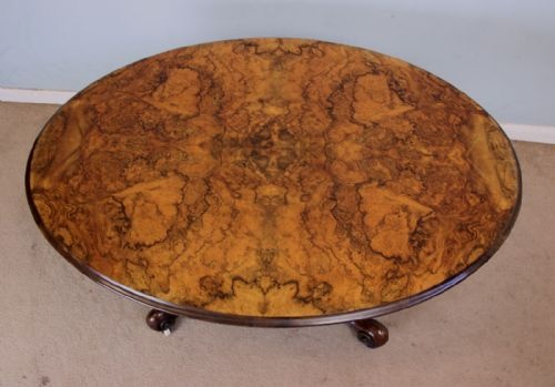 Antique Victorian Burr Walnut Coffee Table