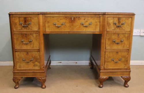 Burr Walnut Shaped Writing Desk
