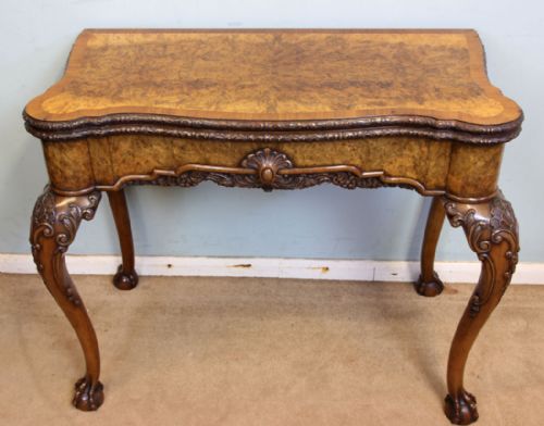 Fine Quality Burr Walnut Georgian Style Card Table