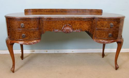 Burr Walnut Queen Anne Style Desk Dressing Table