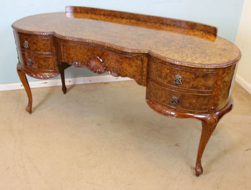 fig 1. Burr Walnut Queen Anne Style Desk Dressing Table