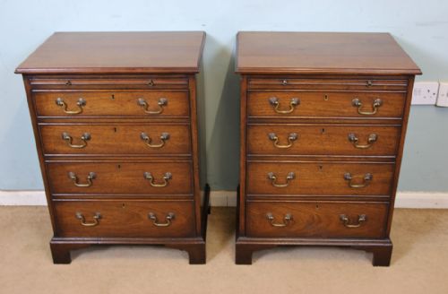 Pair Mahogany Small  Bedside Chest of Drawers