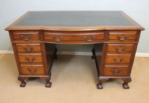 Mahogany Shaped Kneehole Writing Desk