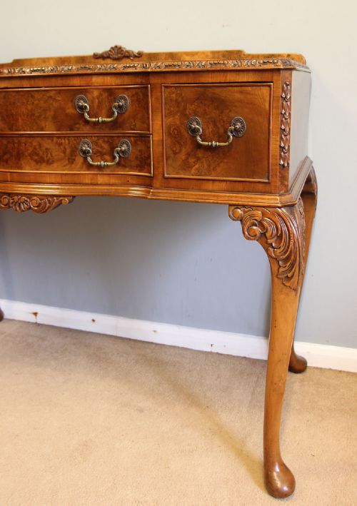 ANTIQUE BURR WALNUT SERVER SIDE TABLE - ADDITIONAL PHOTO 2