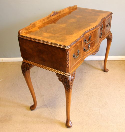ANTIQUE BURR WALNUT SERVER SIDE TABLE - ADDITIONAL PHOTO 3