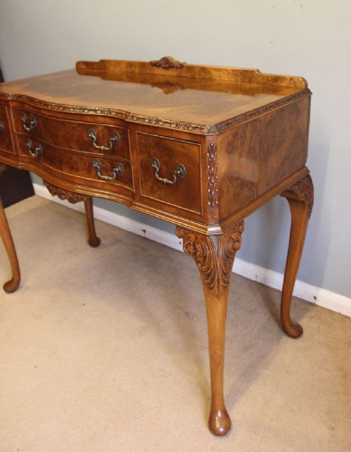ANTIQUE BURR WALNUT SERVER SIDE TABLE - ADDITIONAL PHOTO 4