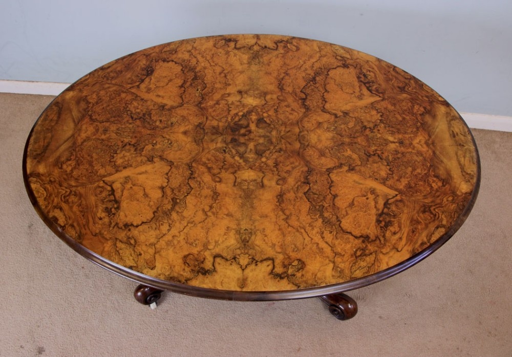 Antique Victorian Burr Walnut Coffee Table
