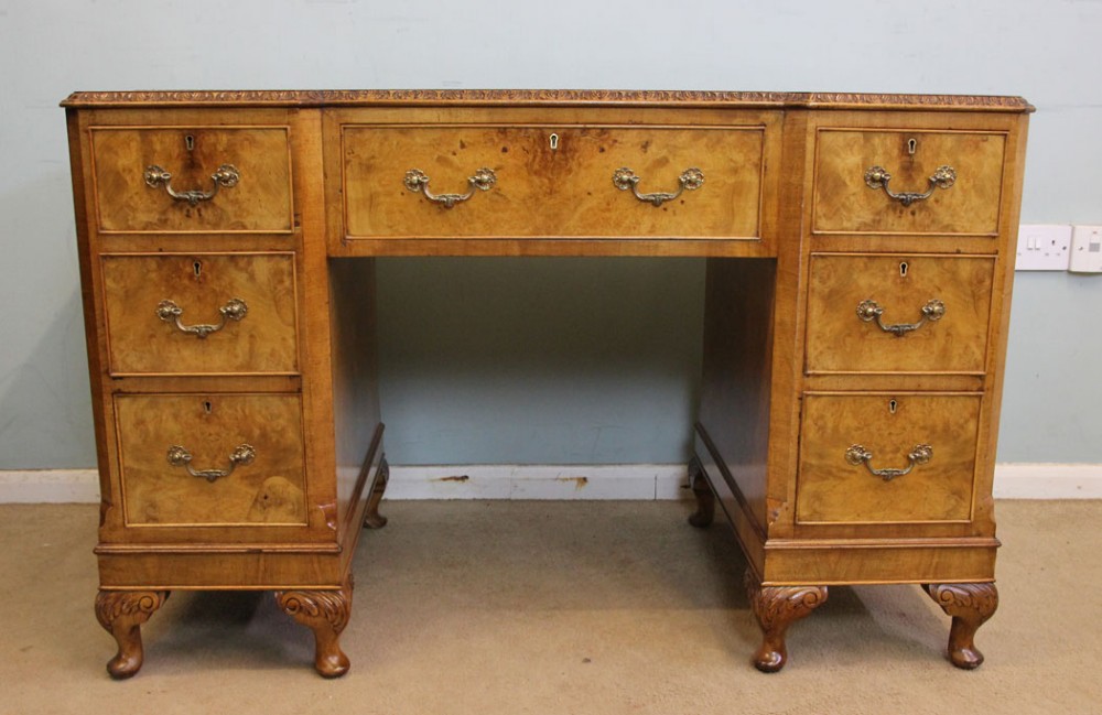 Burr Walnut Shaped Writing Desk