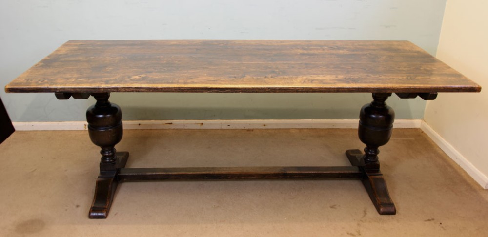 Antique Oak Refectory Farmhouse Kitchen Dining Table