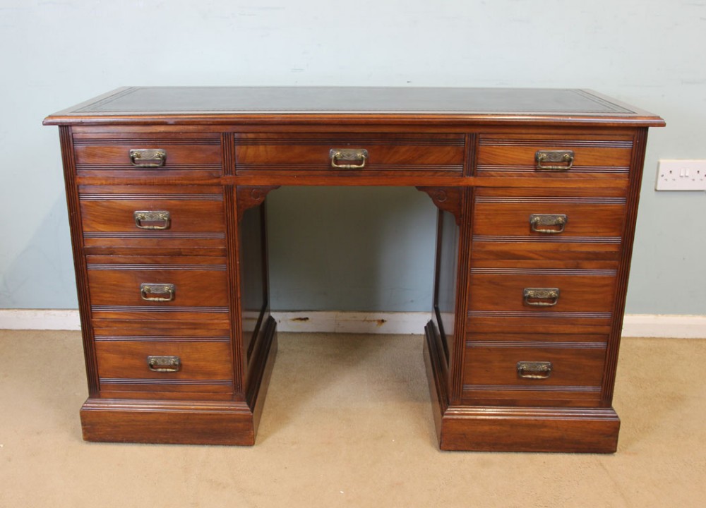 Antique Mahogany Pedestal Writing Desk. 