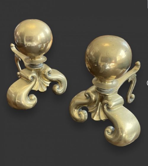 Victorian Brass Chenets/Andirons