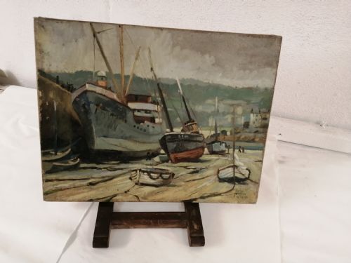 lovely nautical oil from st ives - CATEGORY: ANTIQUE ART - DATED 1930