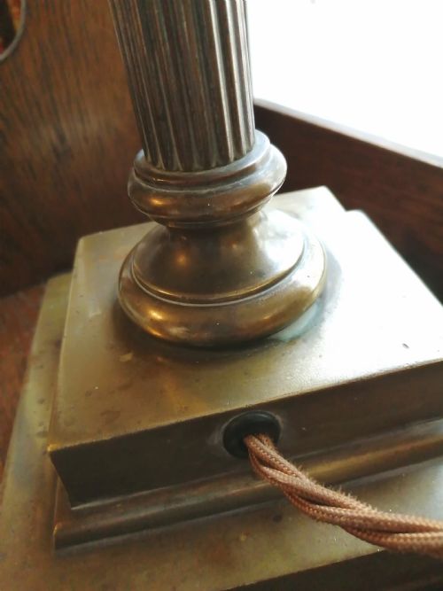 ANTIQUE DORIC COLUMN LIBRARY TABLE LAMP - ADDITIONAL PHOTO 2