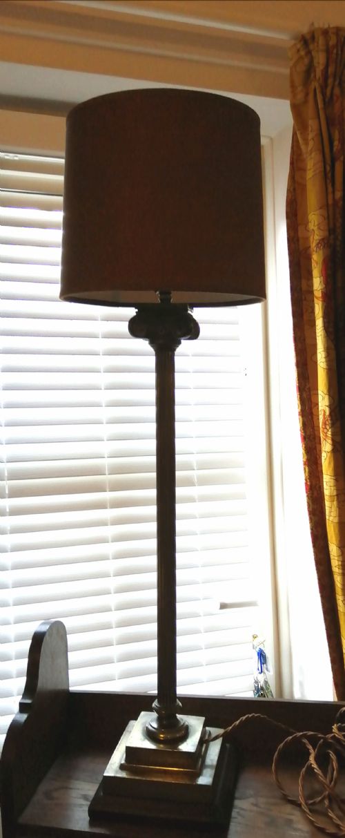 ANTIQUE DORIC COLUMN LIBRARY TABLE LAMP - ADDITIONAL PHOTO 8