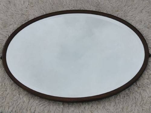 a fine edwardian oval mahogany mirror - CATEGORY: ANTIQUE MIRRORS - DATED EDWARDIAN