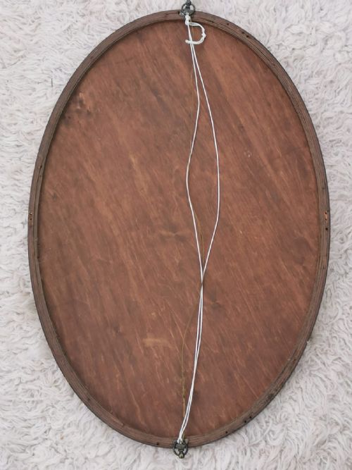 A FINE EDWARDIAN OVAL MAHOGANY MIRROR - ADDITIONAL PHOTO 1