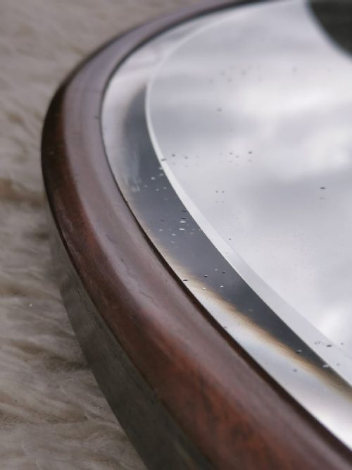 A FINE EDWARDIAN OVAL MAHOGANY MIRROR - ADDITIONAL PHOTO 6
